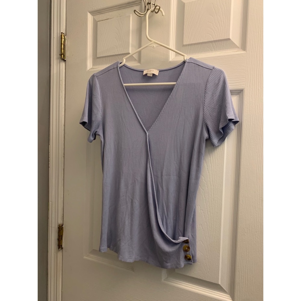 LOFT outlet Light Blue Wrap Shirt with Buttons